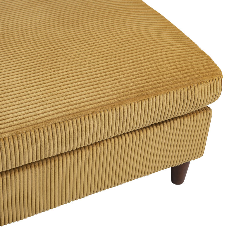 Seemab 102.1Cm Wide Square Standard Ottoman, Orange