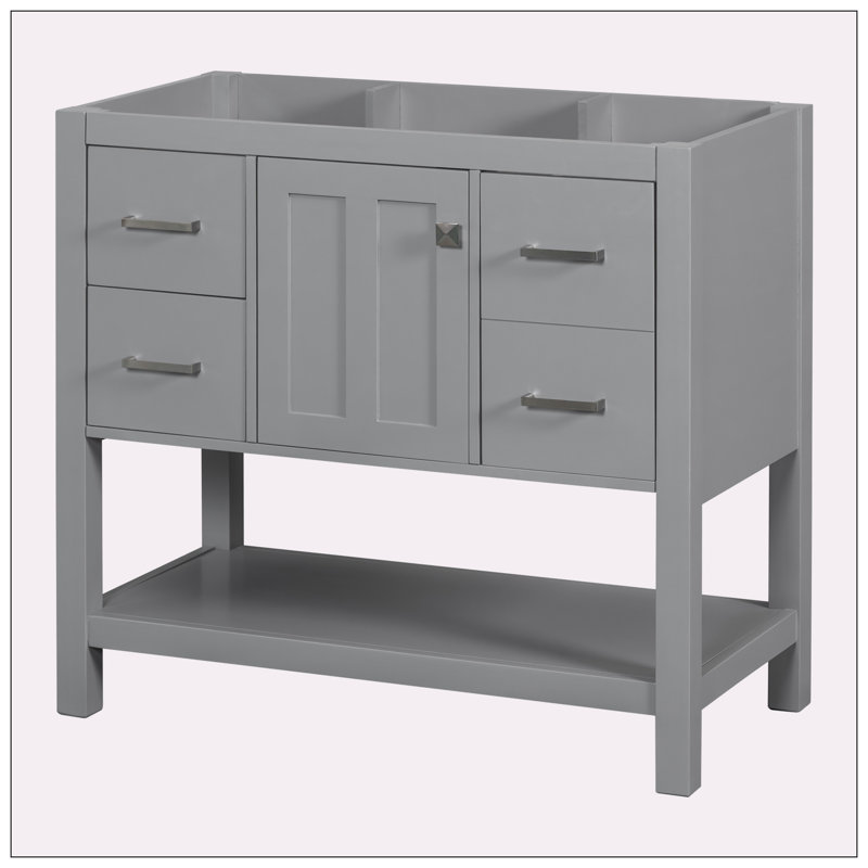 35.40'' Single Bathroom Vanity Base Only, Gray