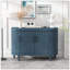 Armoire de rangement en bois avec console moderne et courbée avec 4 portes et tablettes intérieures réglables pour le salon, la cuisine, la chambre à coucher et le couloir-57180105