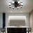 21.7" Ceiling Fan Light With Dimmable Light & Remote Control, Windmill-shaped Flush Mount Ceiling Fan 6 Speeds Reversible Low Profile With 5 Blade For Kitchen Dining Room Bedroom Livng Room Hallway