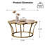 Table basse moderne en forme de fleur 39 po, plateau en pierre frittée avec base en acier inoxydable doré