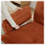 Canapé modulaire en L orange avec repose-pieds et coussins de siège en treillis orange-435344600-435344603