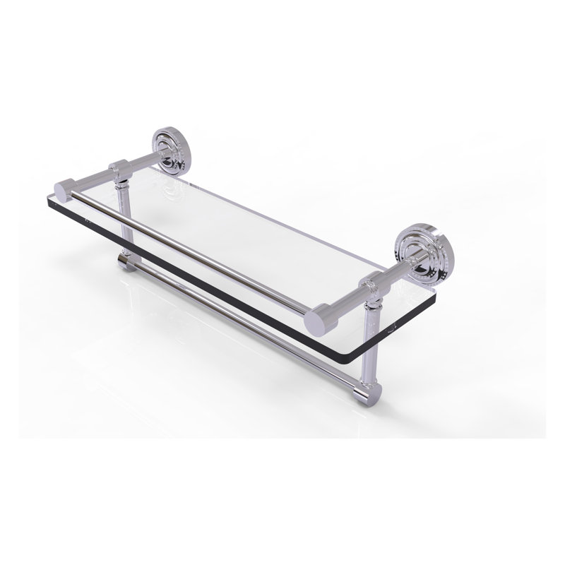 Marchmont Bracket Shelf with Towel Bar, Polished Chrome