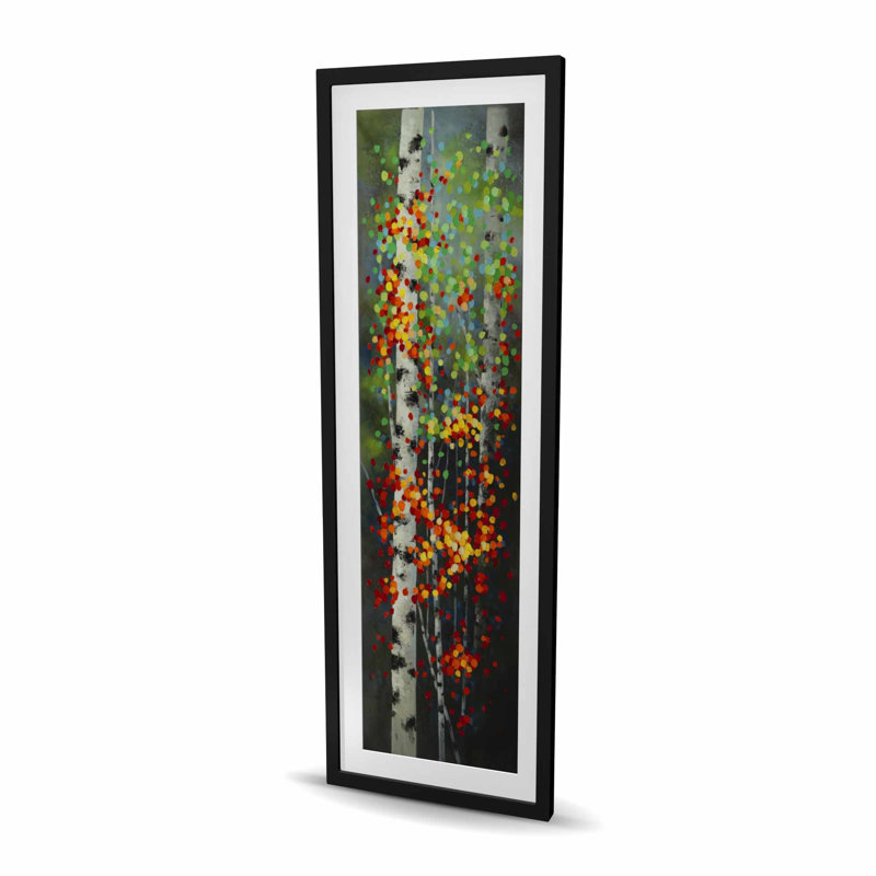 Colorful Dotted Leaves Birches - Contemporary Bedroom Print