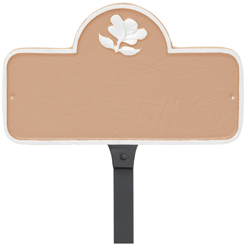 Enseigne d’adresse pour pelouse sur 1 ligne, Taupe / Blanc, Oui