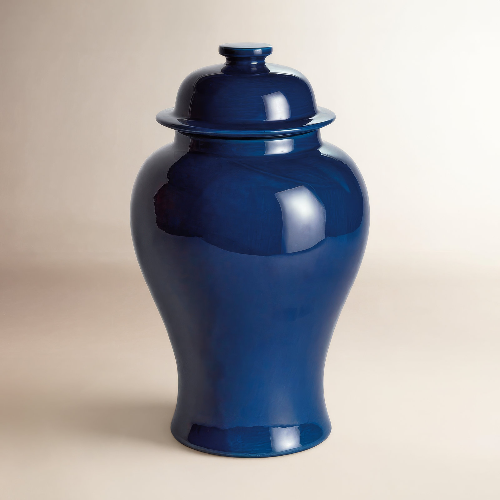 Ricki Ceramic Ginger Jar, Dark Blue, 17.5"