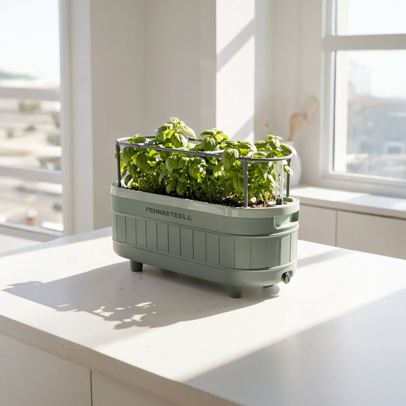 Permasteel Mini Planter W/Bracket, Green, Green