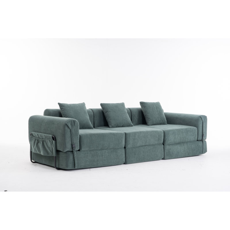 Space-saving Triple Folding Recliner Polyester Blend Modern Style Versatile Use