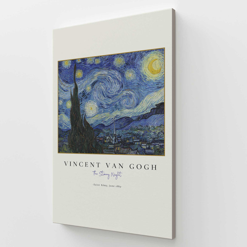 Van Gogh's The Starry Night v3, Toile tendue, H 54 po x l 36 po x P 1,25 po