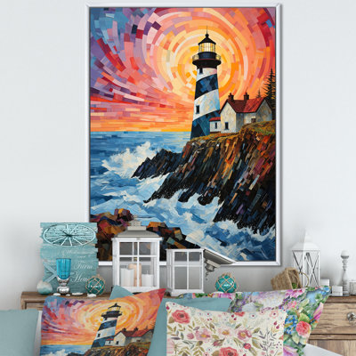 «Salvaggio Dots Lighthouses Guiding II», reproduction sur toile