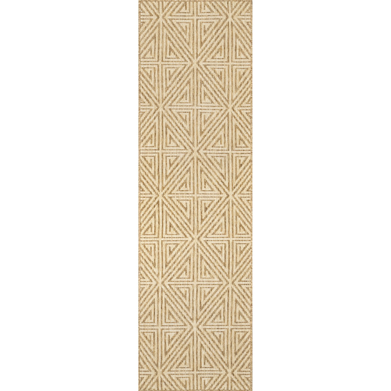 Tapis intérieur / extérieur beige Ginnifer, Tapis de couloir 2 pi x 8 pi