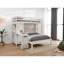 Lit simple contemporain avec bureau intégré, 3 tiroirs, tablettes attachées et ouvertes blanches pour tablette latérale de chambre à coucher