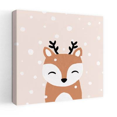 Adorable mignonne cerf, hiver contemporain
