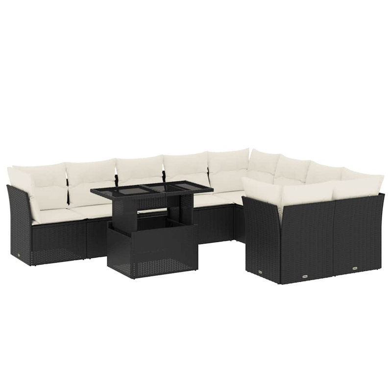 Grand canapé modulaire en rotin PE Vidaxl