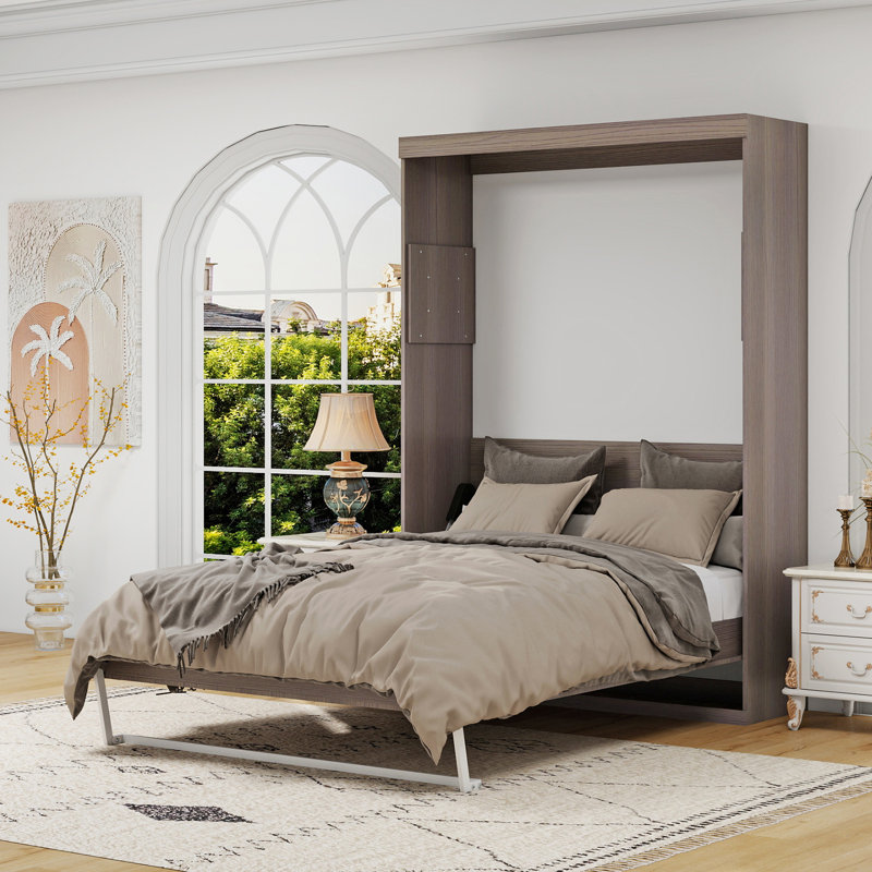 Full Size Murphy Bed, Gray