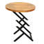 Table d'appoint, table de bout avec plateau rond en bois et pieds en fer