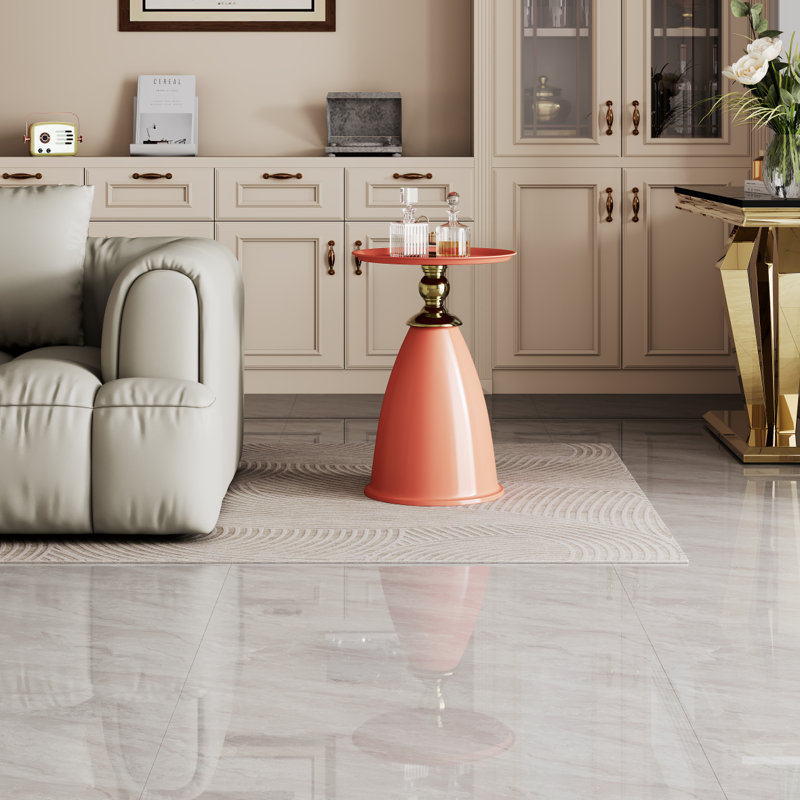 Table de bout en fer Luxury Design, table d'appoint ronde minimaliste pour petits espaces