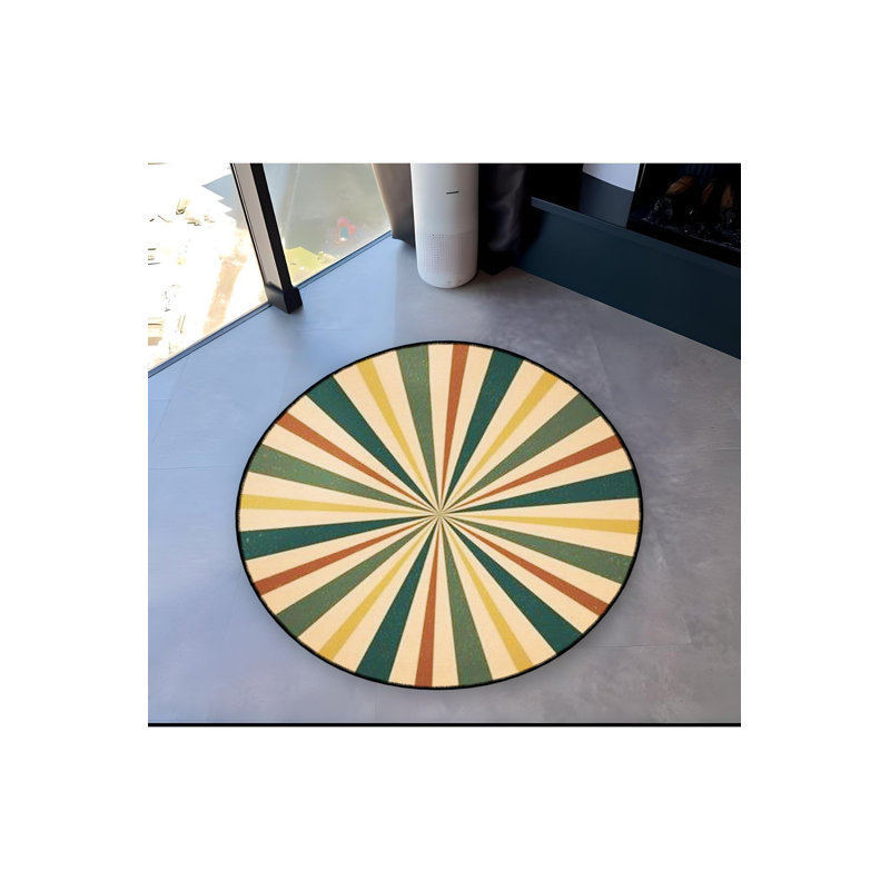 Tapis rond lavable à la machine, Sous-tapis rond 3 pi 11 po inclus