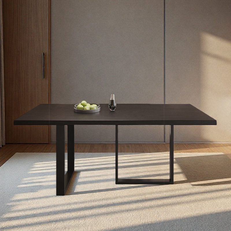 Table d'étude minimaliste en bois massif noir pour la maison