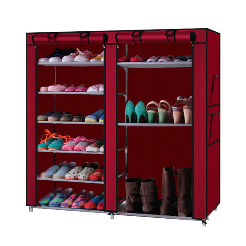 27 Pair Shoe Storage Cabinet, Wine Red
