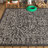Massimo Bohemian Medallion Textured Weave Black/Gray Indoor/Outdoor Rug-808091354