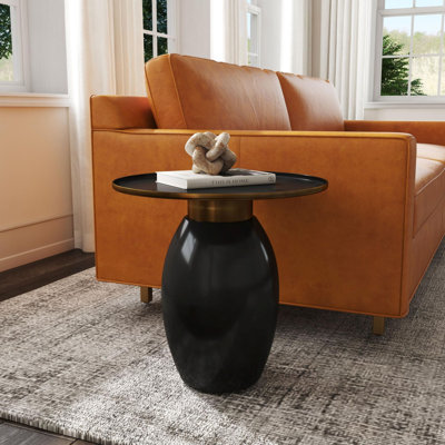 Shelia Black Enamel Side Table