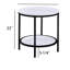 Ensemble de cocktail moderne 3 pièces 1 table basse ronde et 2 tables de bout laquées noires salon meubles en bois