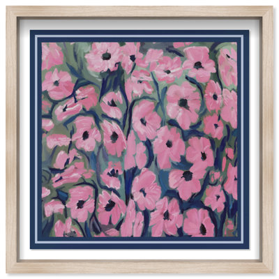 Night Blooms Shadowbox Abstract Print by Oliver Gal, Black Frame, 12 x 12
