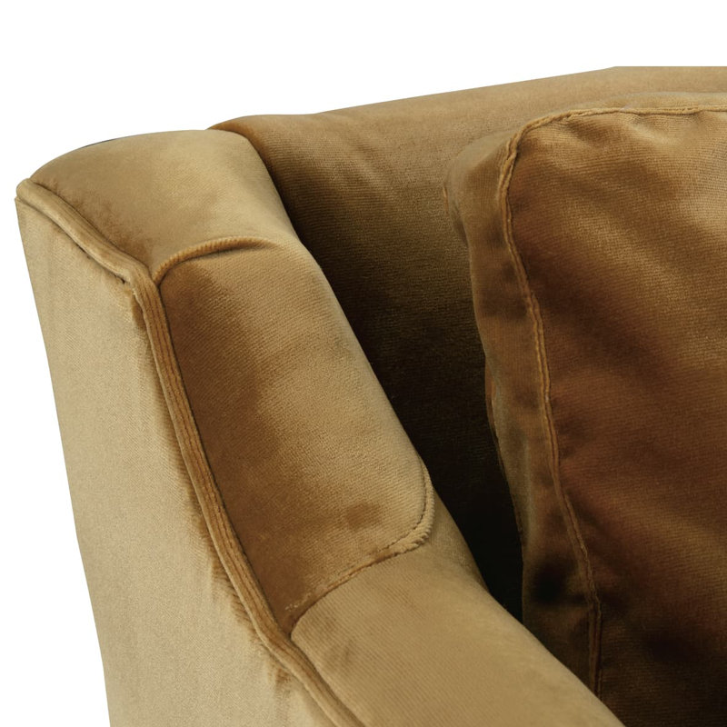 Madeline Sofa, Washed Oak, Brass, 34"H x 90"W x 40"D