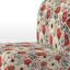 Fauteuil de chambre rembourré rouge et beige à motif floral rétro rouge et beige
