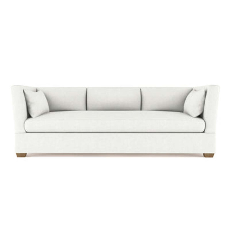 Rivington Flare Square Track-Arm Sofa, Box Weave Linen Graphite, 31" H x 96" W x 37" D, Weathered