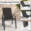De 4 chaises de salle à manger d'extérieur avec siège large, - Structure et matériau imperméable pour utilisation en famille