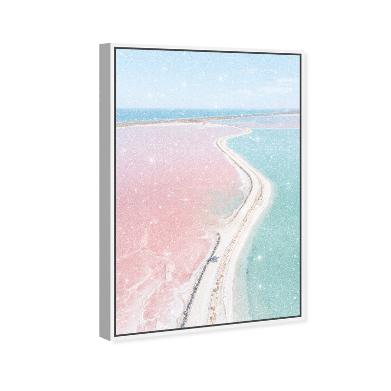 Seascape Paradise Print by Oliver Gal, 31"H x 46"W, White Floater Frame