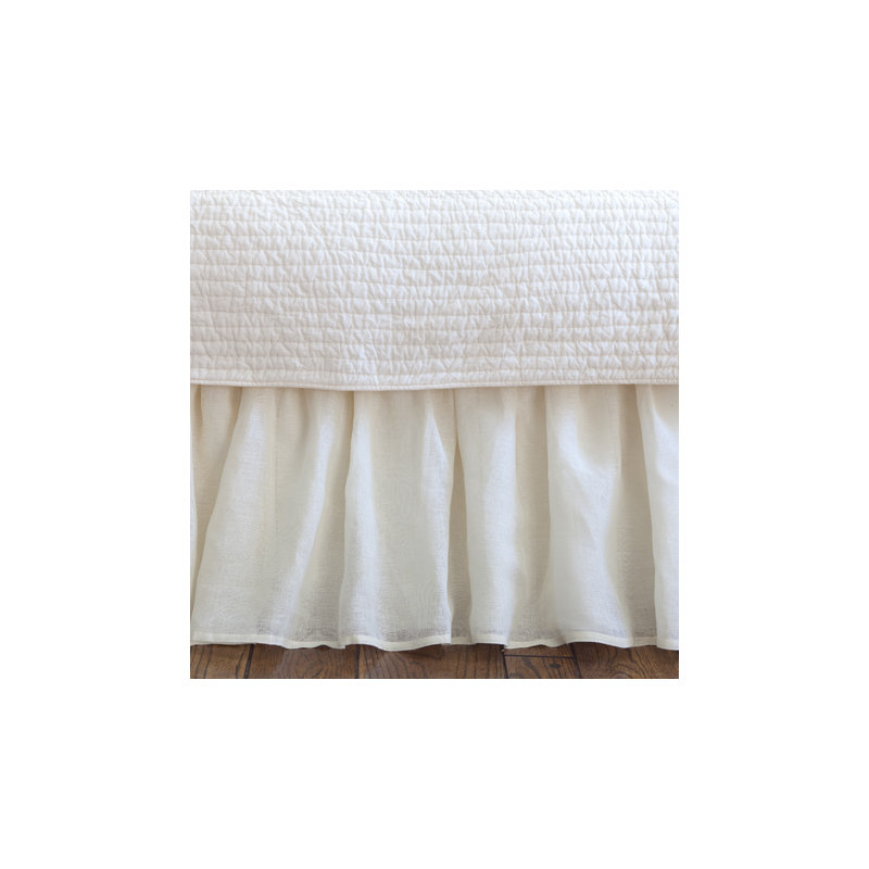 Voile 18" Bed Skirt, Cream, Queen