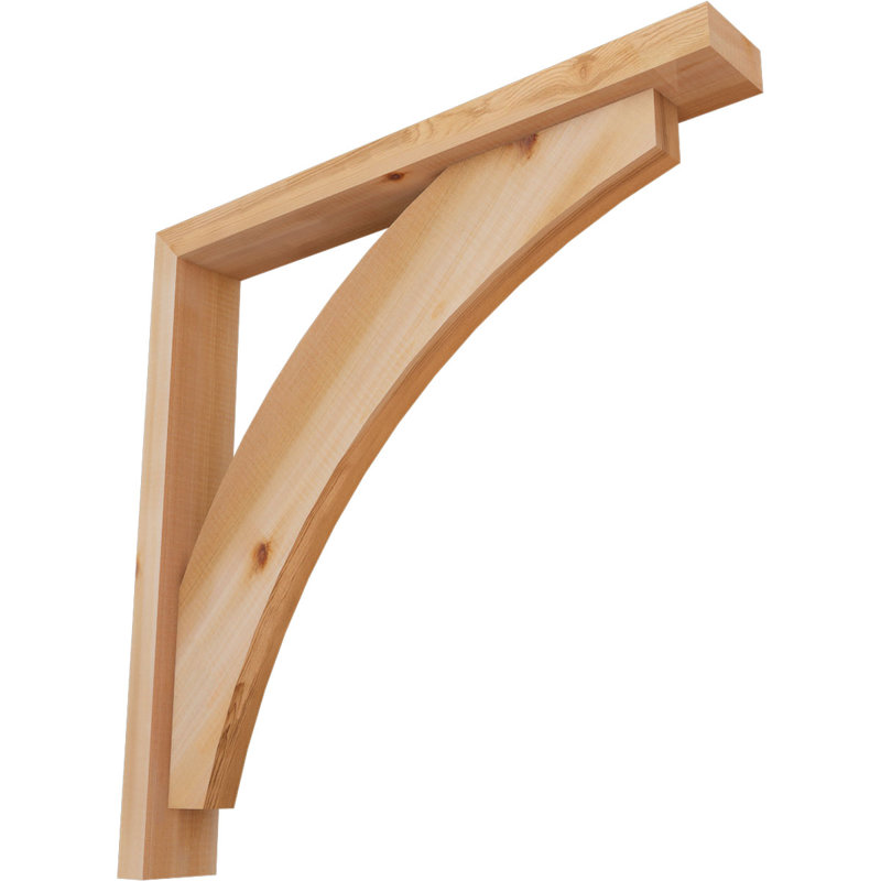 Thorton Block Bracket with Offset Brace, 26 x 26, 3 1/2"W Western Red Cedar (Smooth)