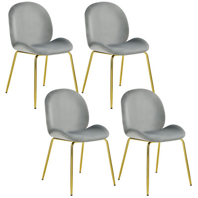 Chaise d'appoint rembourrée en velours Letellier Mauldin