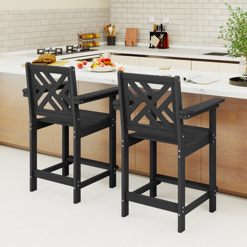 Chaises de bar 2 places Adirondack, Noir