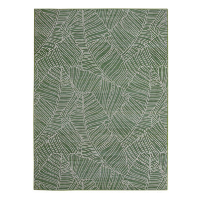 Chandana Burma Washable Green & Ivory 5' X7' Area Rug