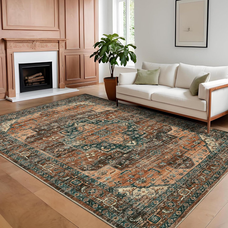 Tapis lavable rétro 2 x 6 - antidérapant, antidérapant et pliable, Carré 1 pi 8 po