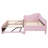 Twin Size Upholstered L-Shaped Upholstered Daybed with Pop Up Trundle, Pink-1203481755