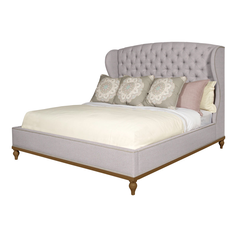 Emma Queen Upholstered Panel Bed, Navajo, Yes, Nadia Linen
