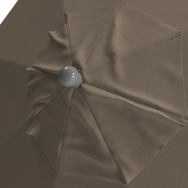 Parasol de marché 90 po Sunbrella, Argent anodisé, Sunbrella® à tissage uni palette colombe