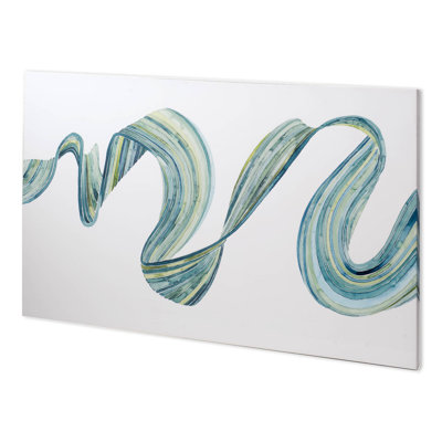 «Ribbon Stream I» par Grace Popp a, toile texturée embelée à la main