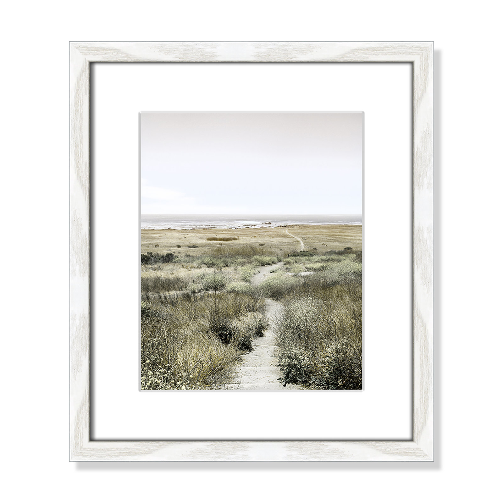Toscani "Footpath to Paradise" Print, 13 W x 15 H x 0.75 D, White Wood Grain