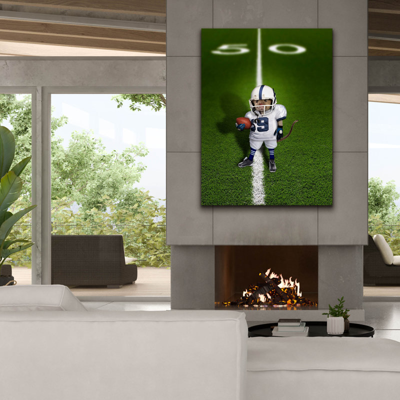  «Football Mouse» par John Hovenstine, art mural sur toile, 40 po x 54 po