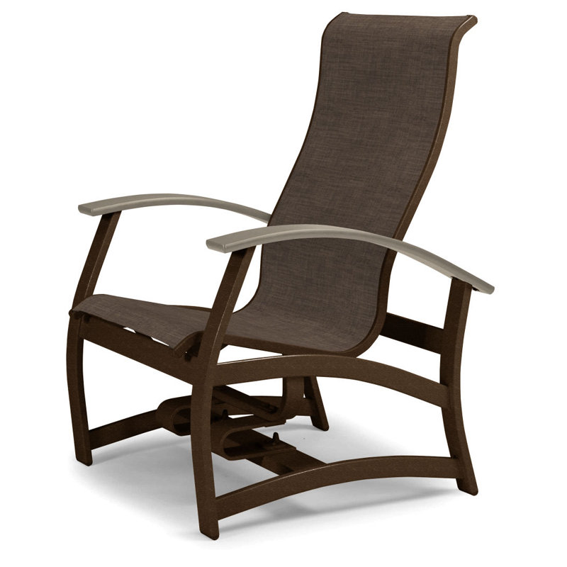 Askar Swivel Powder Coated Aluminum Outdoor Lounge Chair, Mocha Sunbrella®, Desert P60, Textured Kona