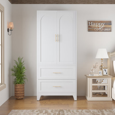 Armoire penderie 70,87 "en métal avec tiroir et tringle C