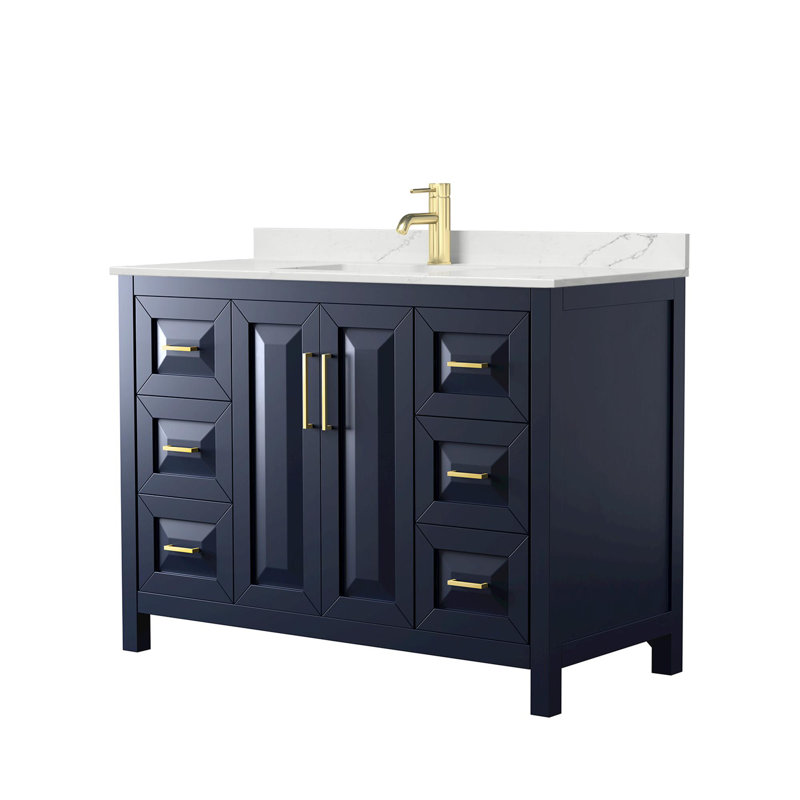 Daria 48'' W Vanity, Giotto Quartz, Brushed Gold, Blue