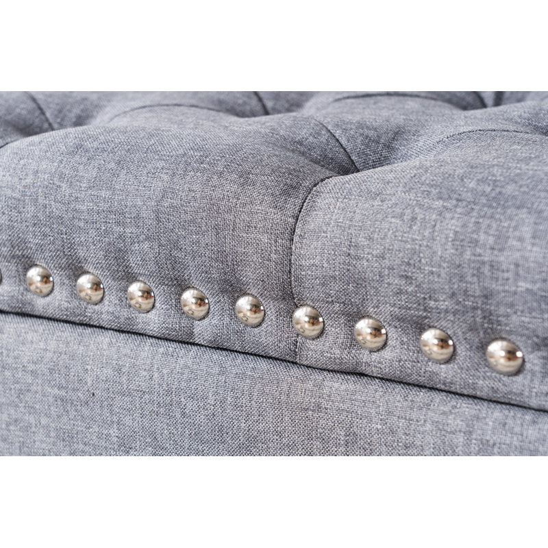 Repose-pieds Janas de 41,3 po de largeur avec rangement Janas, Gris