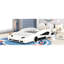 Lit de voiture de course simple avec roulettes, blanc - Fabriqué pour la durabilité